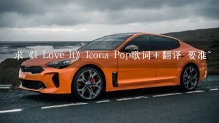 求《I Love It》Icona Pop歌词＋翻译 要准~