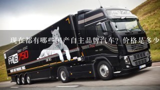 现在都有哪些国产自主品牌汽车？价格是多少？