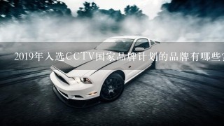 2019年入选CCTV国家品牌计划的品牌有哪些？