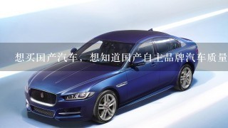 想买国产汽车，想知道国产自主品牌汽车质量、销量排名？