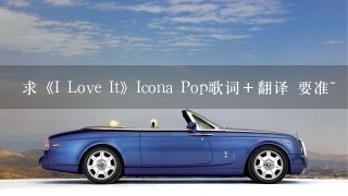 求《I Love It》Icona Pop歌词＋翻译 要准~